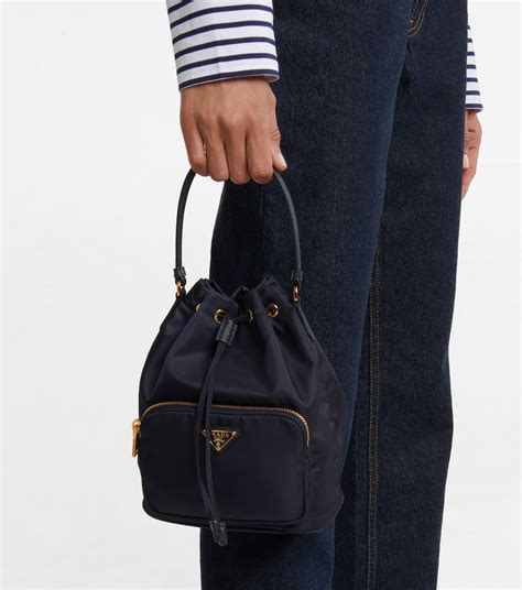 prada renylon bucket bag|Prada drawstring pouch.